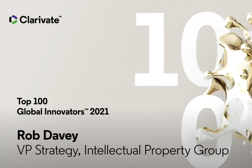 Rob Davey, VP Strategy, Intellectual Property Group of Clarivate, congratulated five Top 100 Global Innovators from Taiwan on their excellence in innovation.