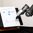 The MOU is signed by a Techman robotic arm, representing ITRI’s General Director of Service Systems Technology Center, Jen-Chieh Cheng, and CR Founder Johannes Braumann.