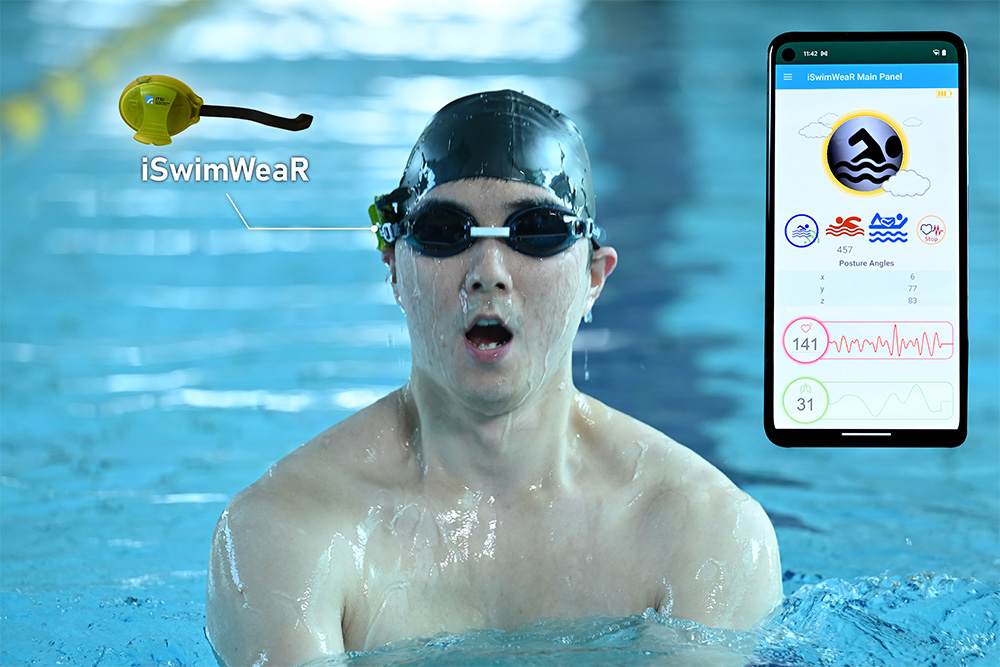 iSwimWeaR tracks real-time vitals even when submerged.