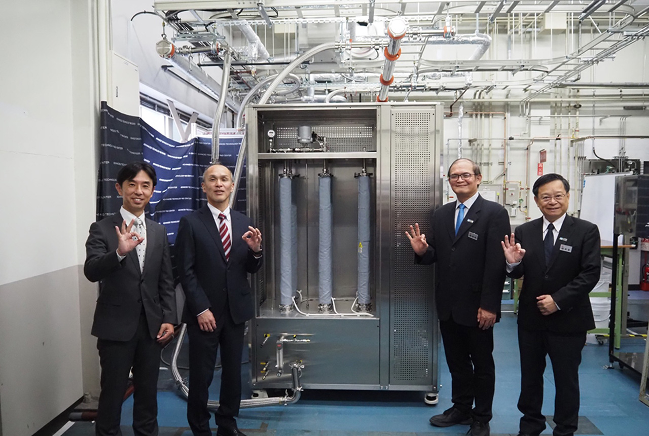 ITRI’s CO2 capture technology is being demonstrated and tested at Mitsubishi Electric’s R&D center in Hyogo, Japan.