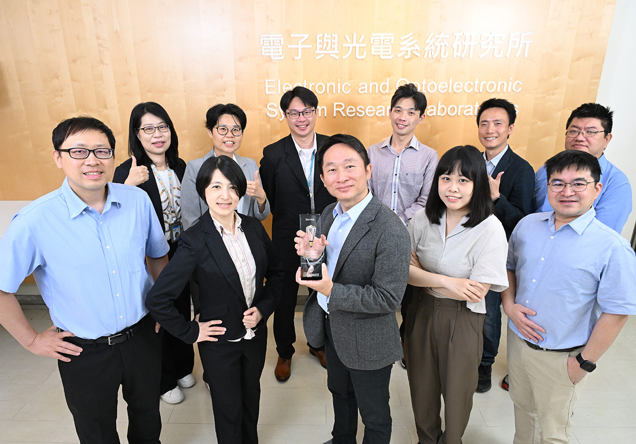 The NeoVision AR research team poses with the silver award it received at the 2026 Edison Awards.