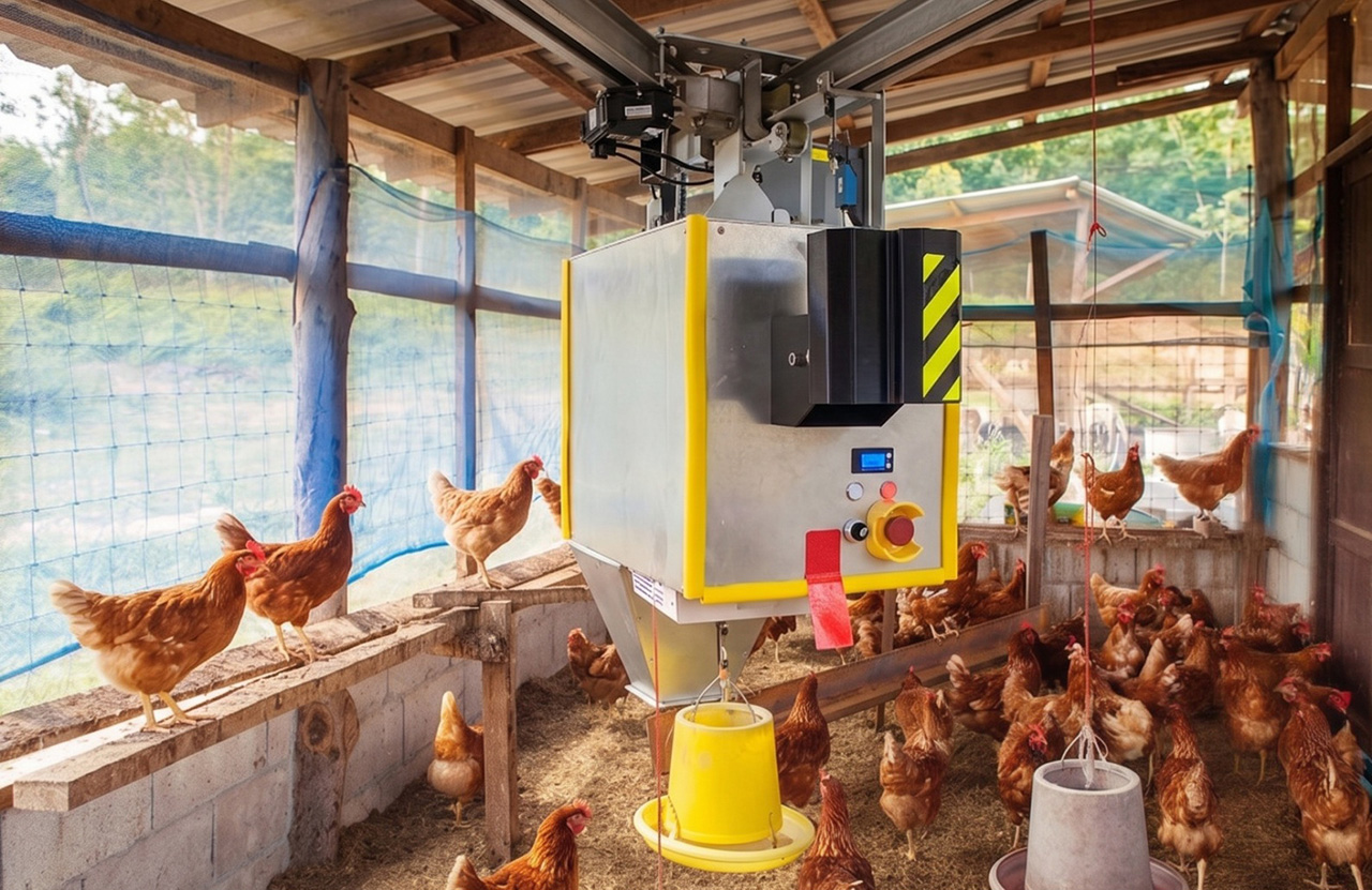 Simulation image of the overhead monitoring vehicle used for flock behavior and thermal sensing
